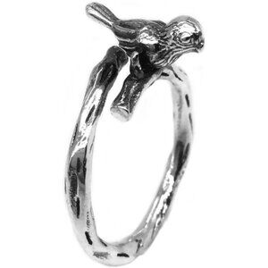“Morning Companion” Bird Tree Branch Nature Ring